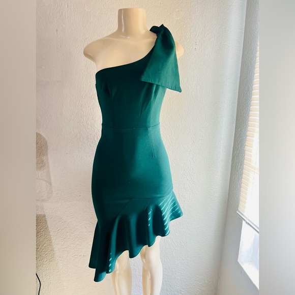 SHOWPO LISTEN TO THE RADIO DRESS IN EMERALD GREEN SIZE 2 - Picture 5 of 16